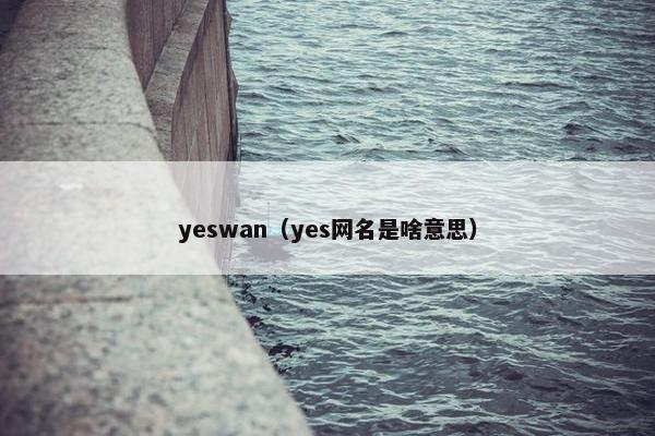 yeswan（yes网名是啥意思）