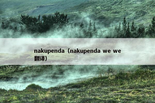 nakupenda（nakupenda we we翻译）
