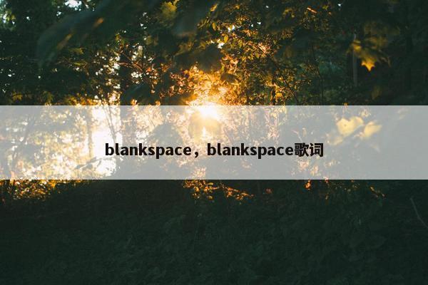 blankspace，blankspace歌词