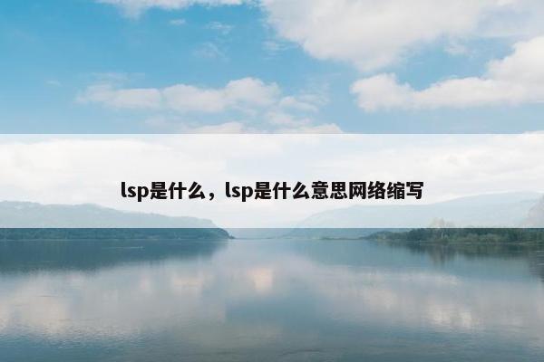 lsp是什么，lsp是什么意思网络缩写