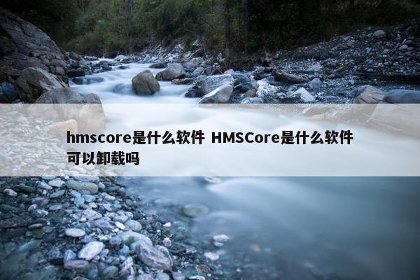 hmscore是什么软件 HMSCore是什么软件可以卸载吗