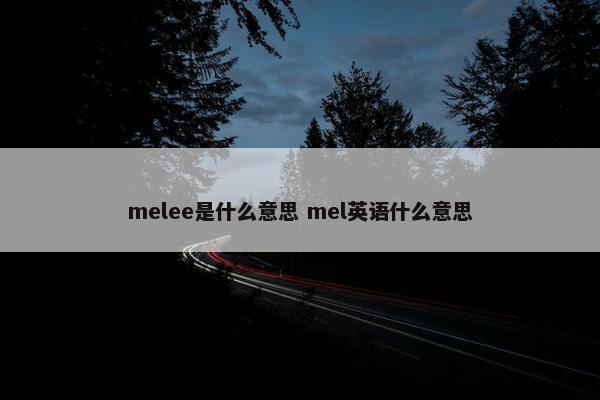 melee是什么意思 mel英语什么意思