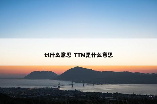 tt什么意思 TTM是什么意思
