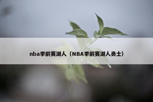 nba季前赛湖人（NBA季前赛湖人勇士）