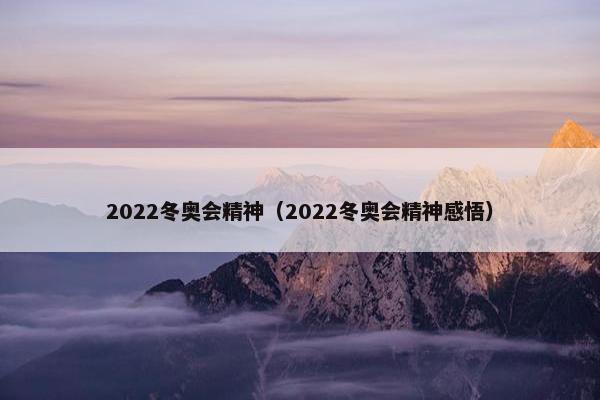 2022冬奥会精神（2022冬奥会精神感悟）