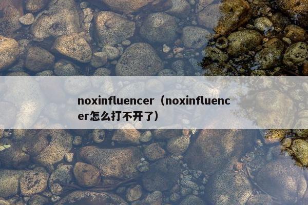 noxinfluencer（noxinfluencer怎么打不开了）
