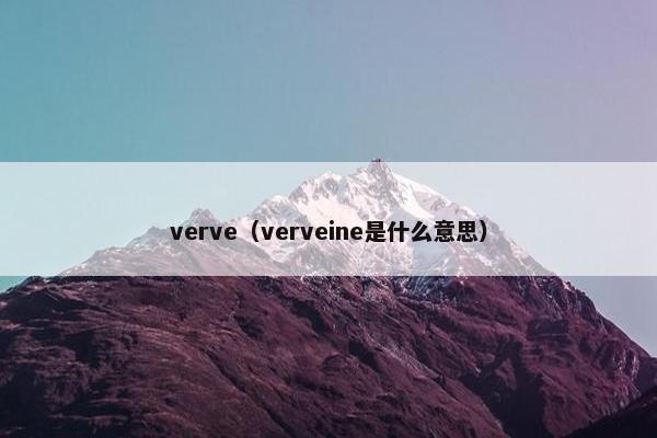 verve（verveine是什么意思）
